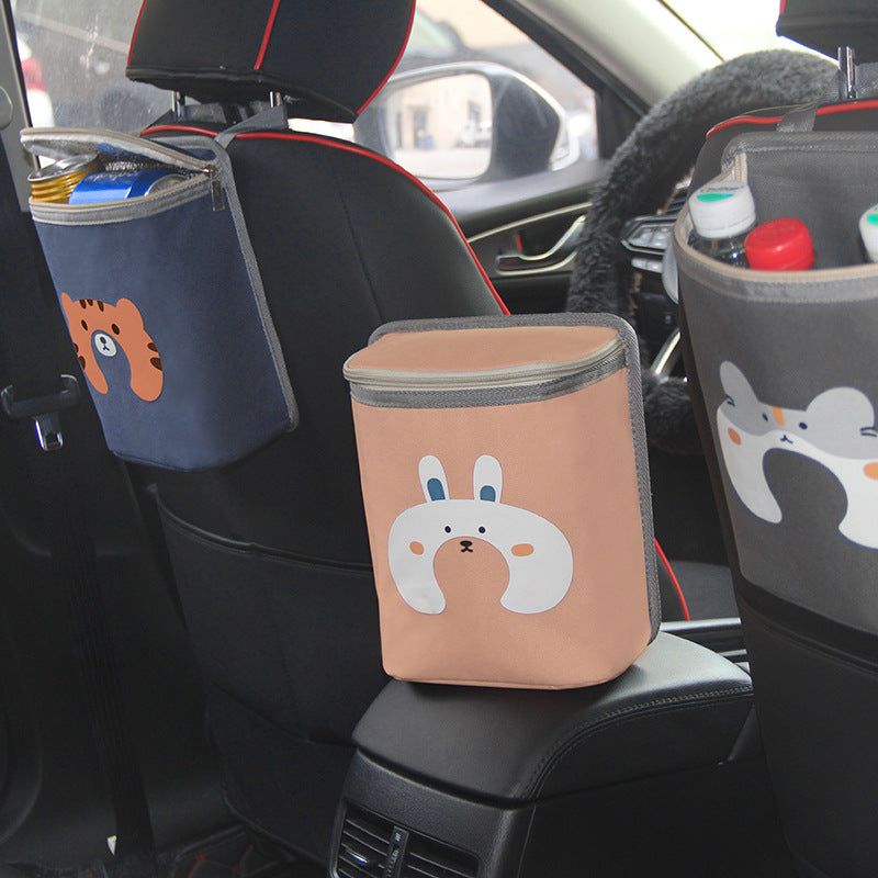 Cute Cartoon Car Insulated Storage Bag – Portable Thermal Organizer for Food, Drinks, and Car Accessories