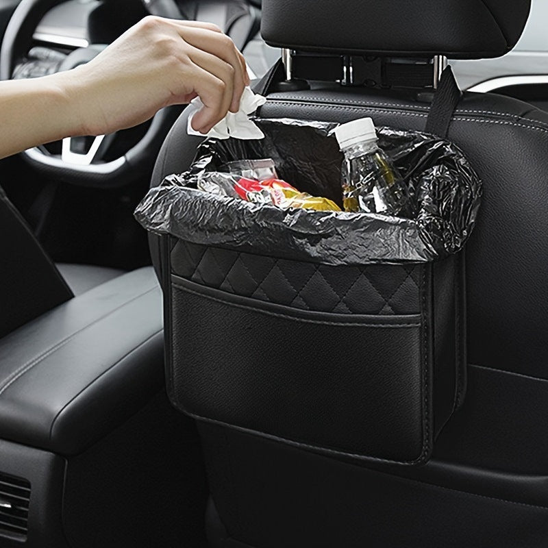Car Armrest Organizer – Hanging Leather Storage Bag for Car Interior