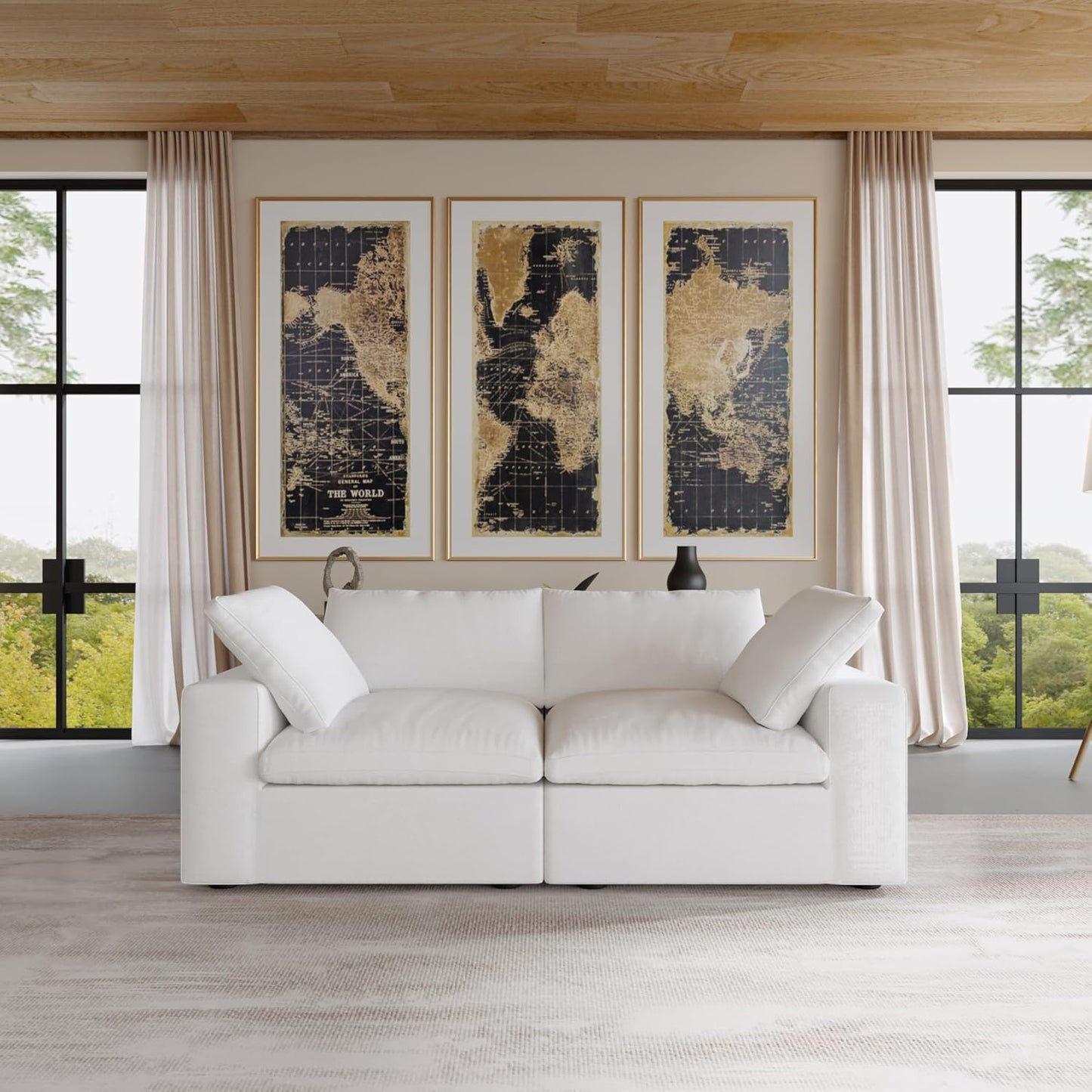 Modular Cloud Sectional Sofa, Love Seat Cloud Couch, Modern Comfy Sofas for Apartment Small Space, Covers Removable, Minimalist White Couch for Living Room