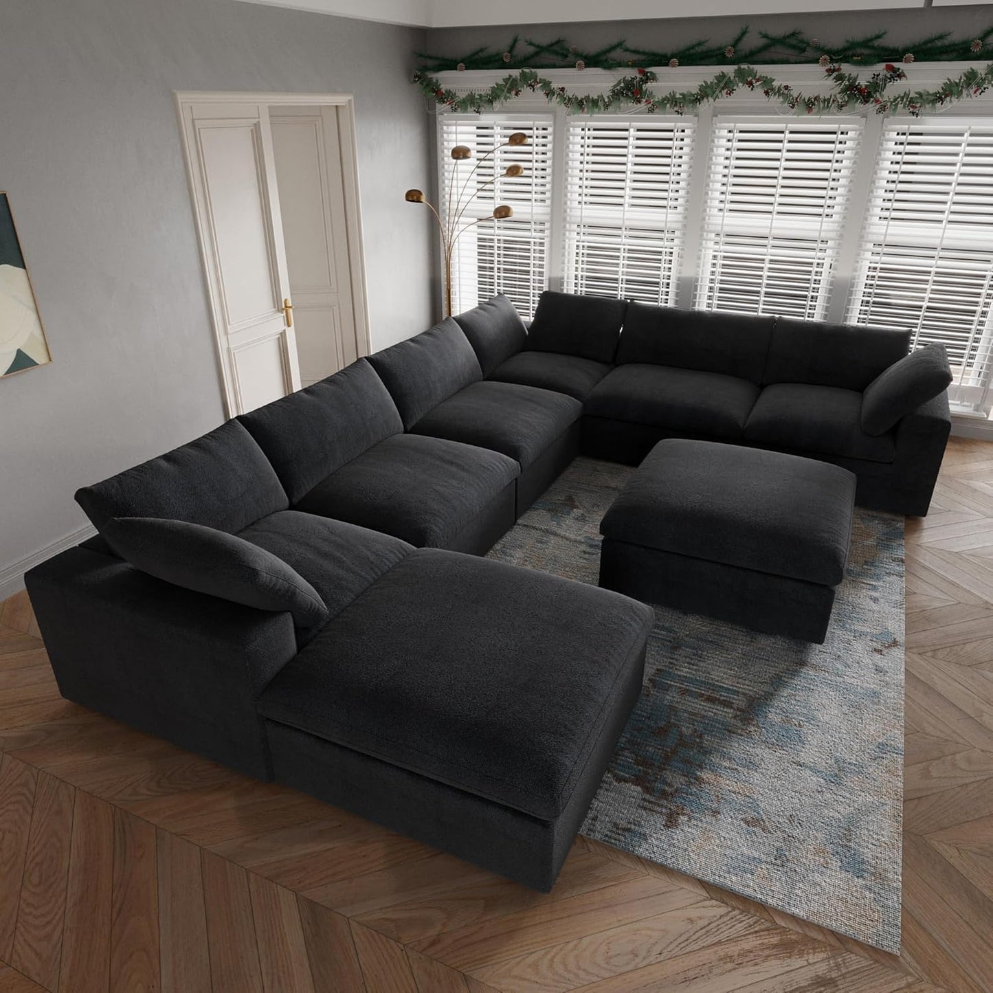 Modular Cloud Sectional Sofa, Love Seat Cloud Couch, Modern Comfy Sofas for Apartment Small Space, Covers Removable, Minimalist White Couch for Living Room