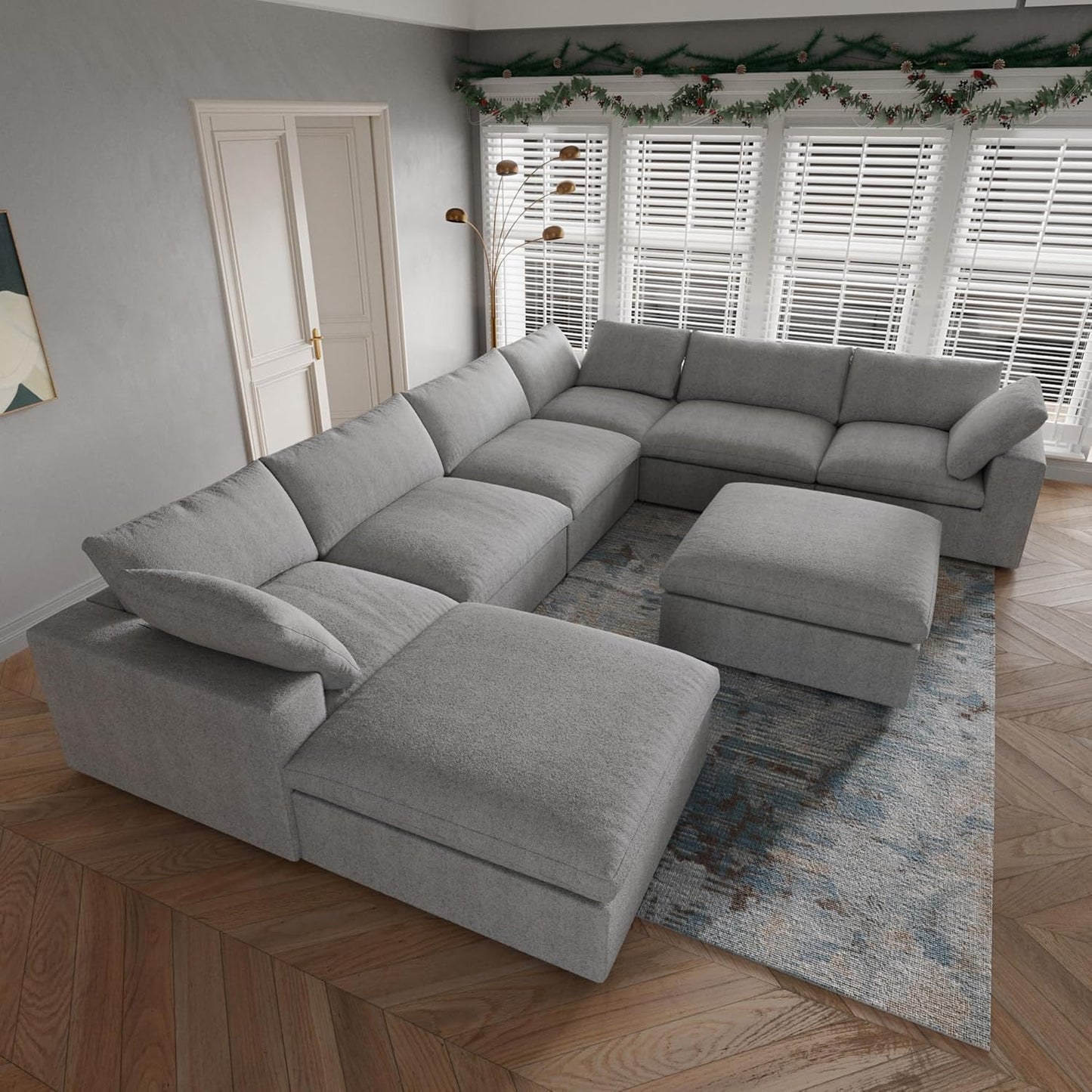 Modular Cloud Sectional Sofa, Love Seat Cloud Couch, Modern Comfy Sofas for Apartment Small Space, Covers Removable, Minimalist White Couch for Living Room