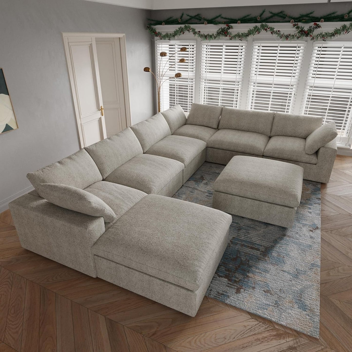 Modular Cloud Sectional Sofa, Love Seat Cloud Couch, Modern Comfy Sofas for Apartment Small Space, Covers Removable, Minimalist White Couch for Living Room