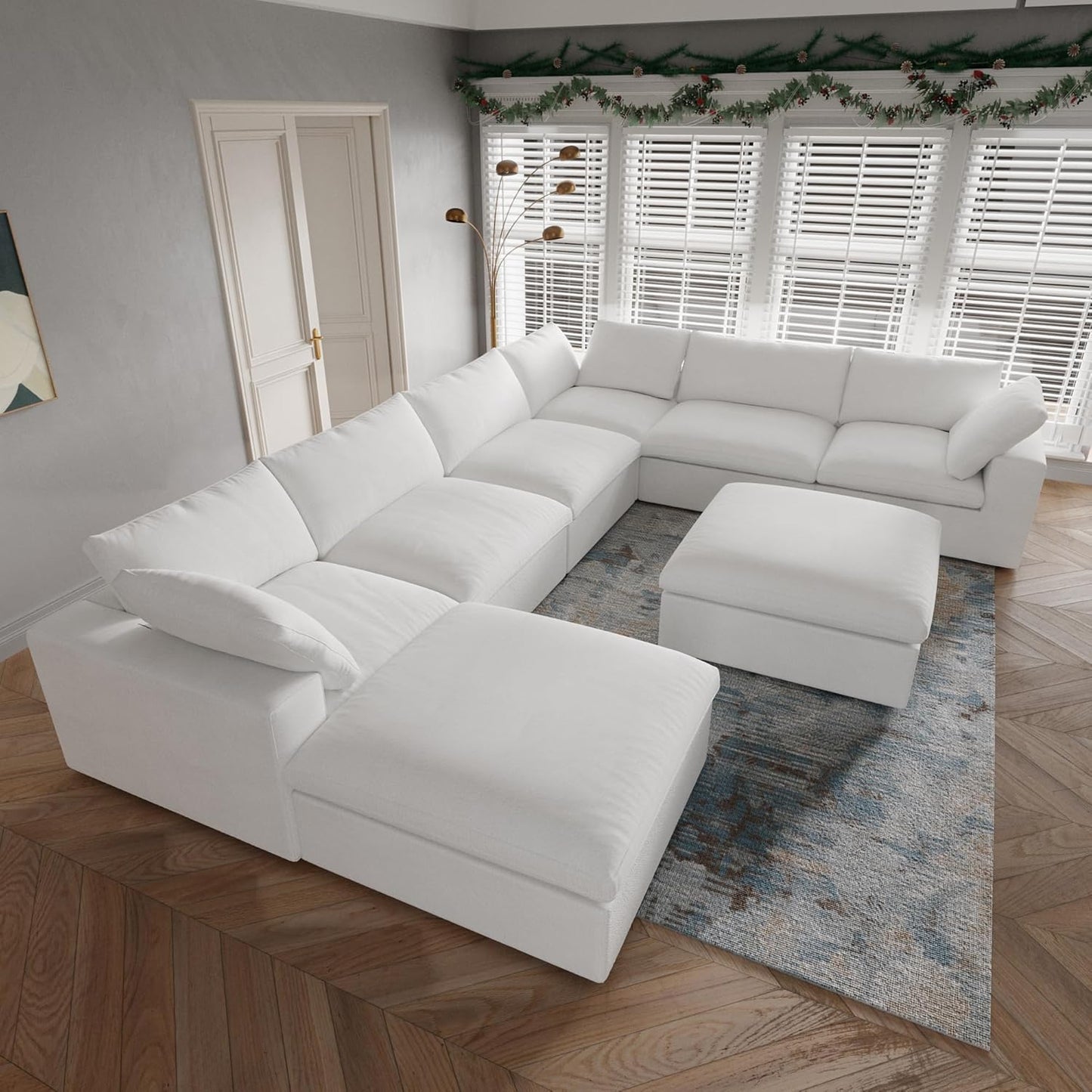 Modular Cloud Sectional Sofa, Love Seat Cloud Couch, Modern Comfy Sofas for Apartment Small Space, Covers Removable, Minimalist White Couch for Living Room