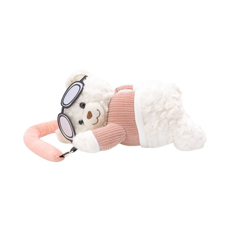 Cute Plush Bear Car Tissue Box – Adorable Cartoon Tissue Holder for Car Center Console or Armrest