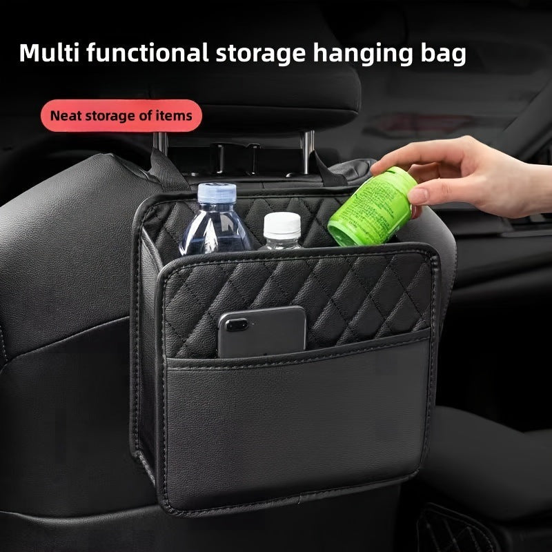 Car Armrest Organizer – Hanging Leather Storage Bag for Car Interior