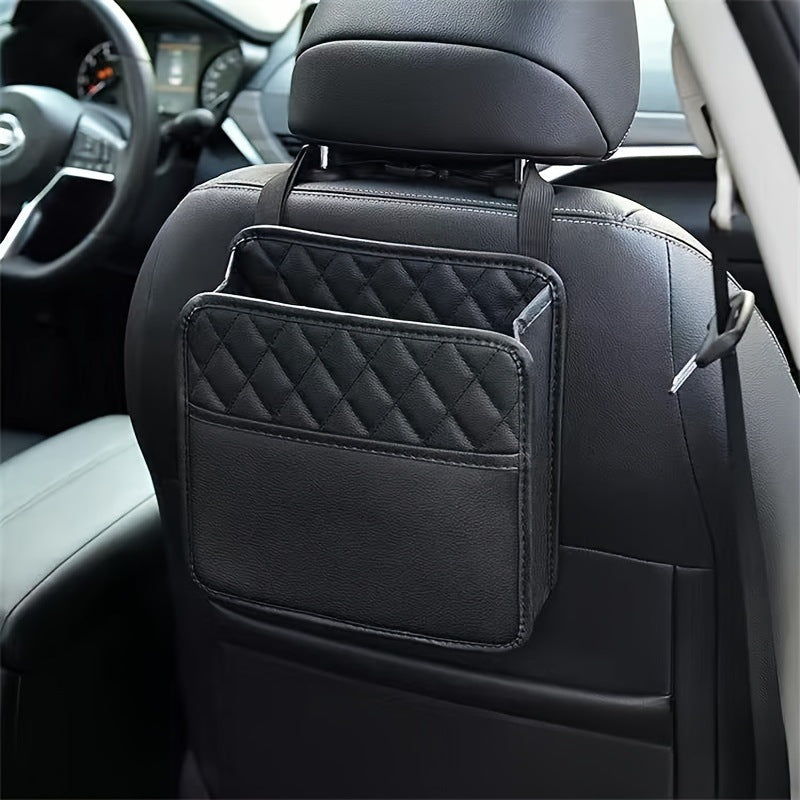 Car Armrest Organizer – Hanging Leather Storage Bag for Car Interior