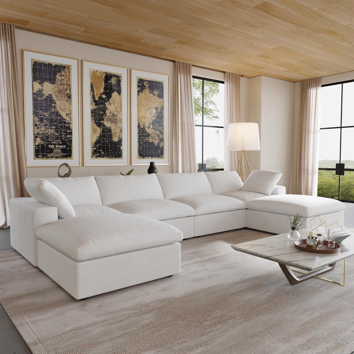 Modular Cloud Sectional Sofa, Love Seat Cloud Couch, Modern Comfy Sofas for Apartment Small Space, Covers Removable, Minimalist White Couch for Living Room